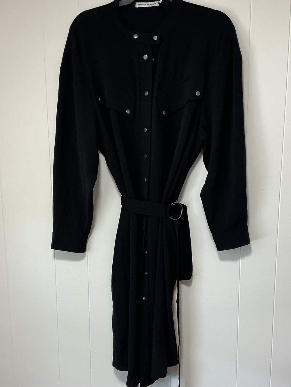 Rebecca Minkoff Black Long Sleeve Shirt Dress with Belt